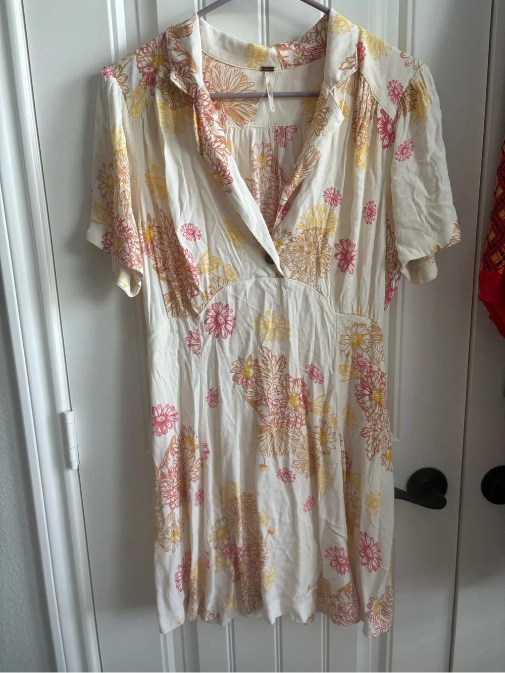 Free People Hawaiian Cream Mini Dress